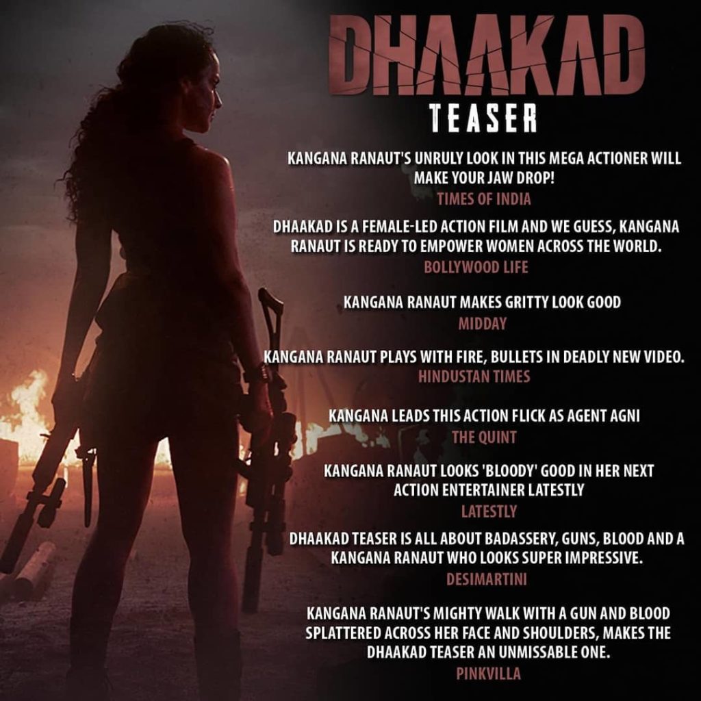 Dhaakad teaser: Kangana Ranaut is in fierce and bloody avatar